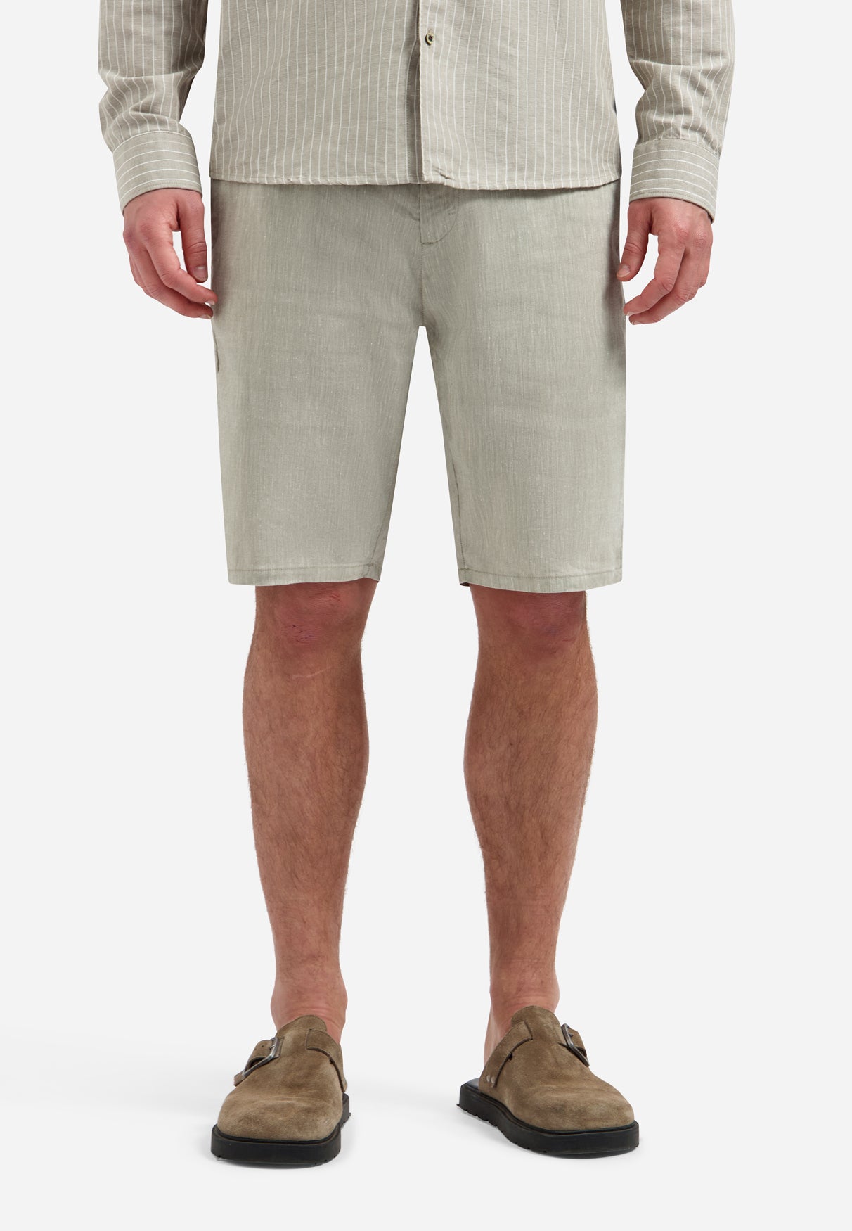 Chinoshorts aus Leinen | Taupe