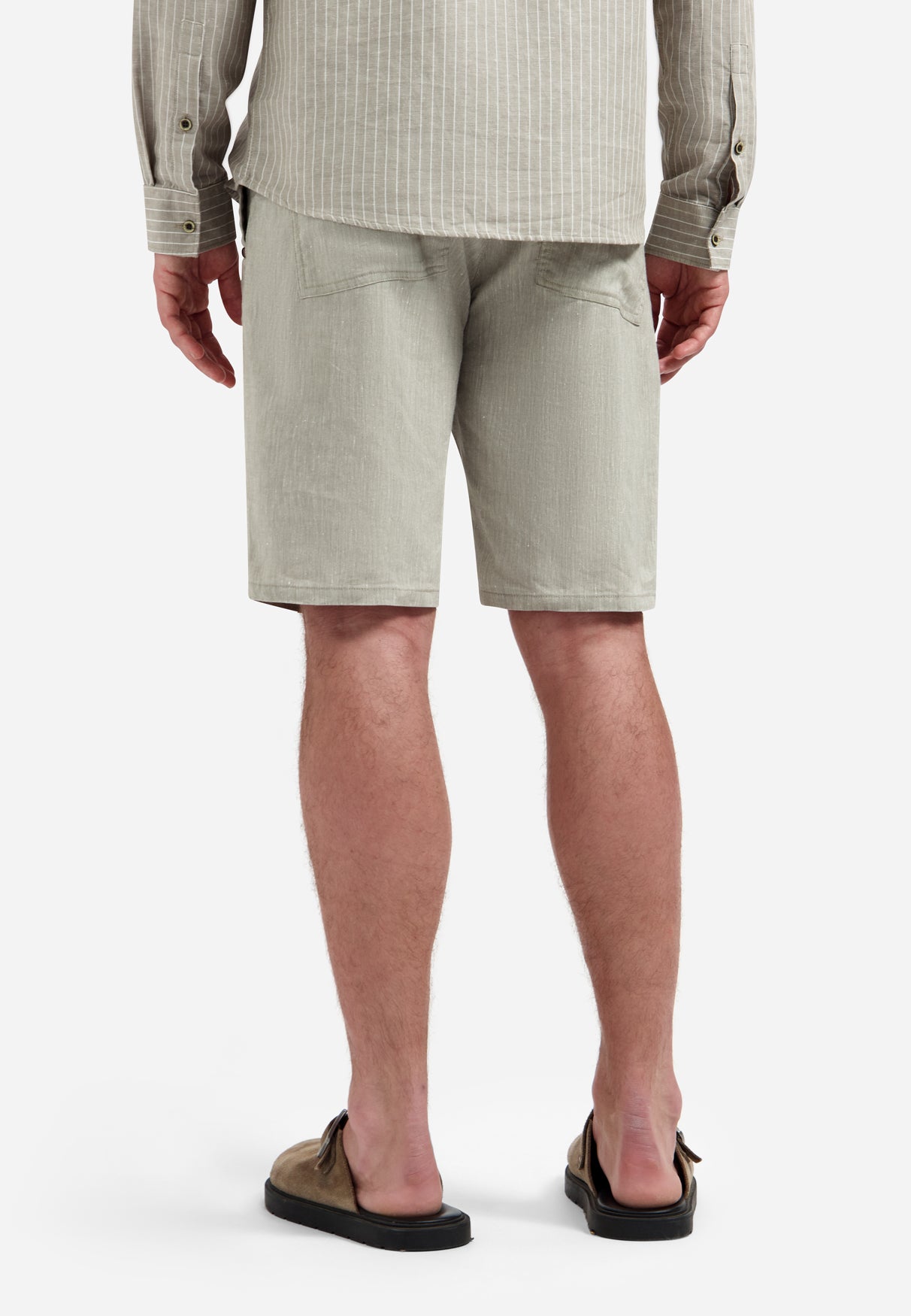 Chinoshorts aus Leinen | Taupe