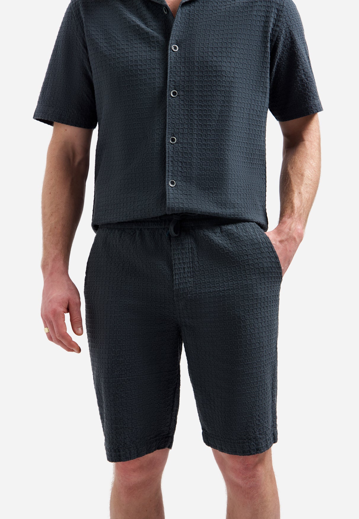 Jacquard-Chinoshorts | Dark Steel