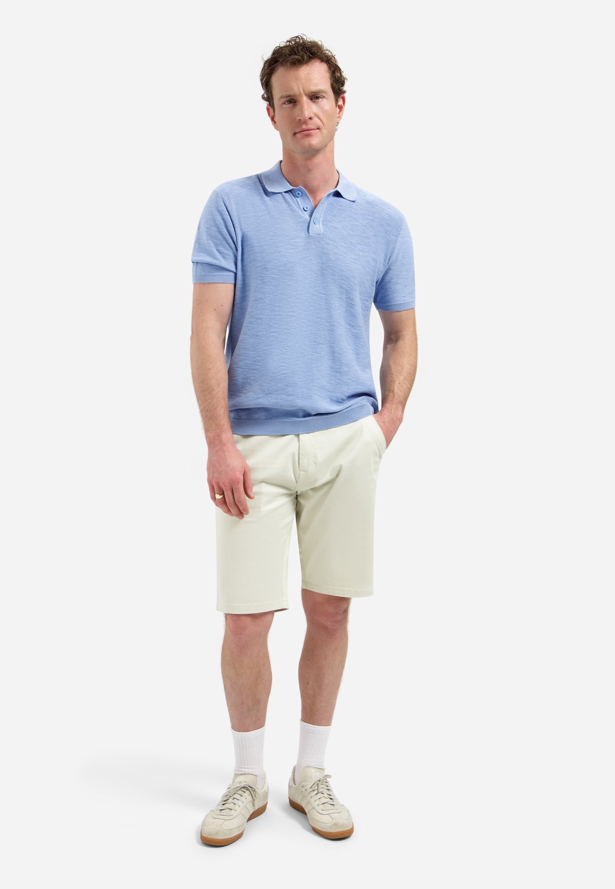 Stretch chino shorts | Stone