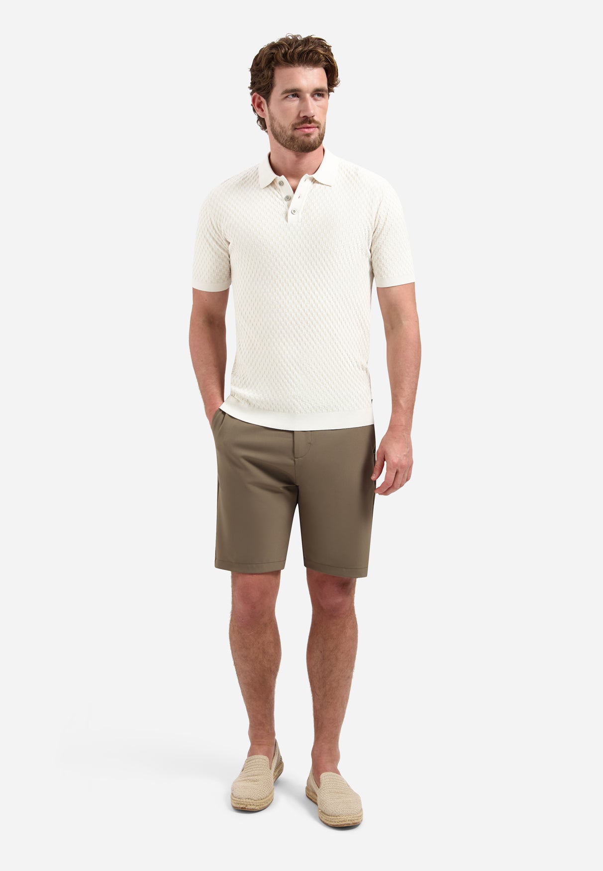 Gestreiftes T-Shirt mit Rundhalsausschnitt und kurzen Ärmeln | White