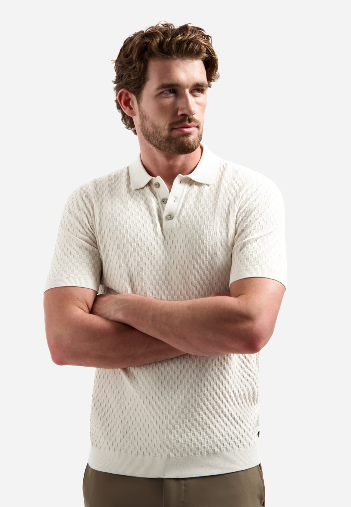 Gestreiftes T-Shirt mit Rundhalsausschnitt und kurzen Ärmeln | White