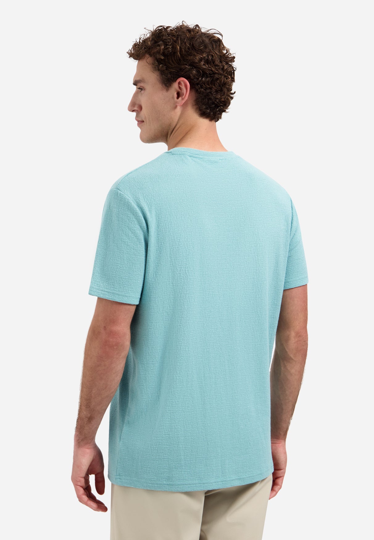 Gestreiftes T-Shirt mit Rundhalsausschnitt und kurzen Ärmeln | White