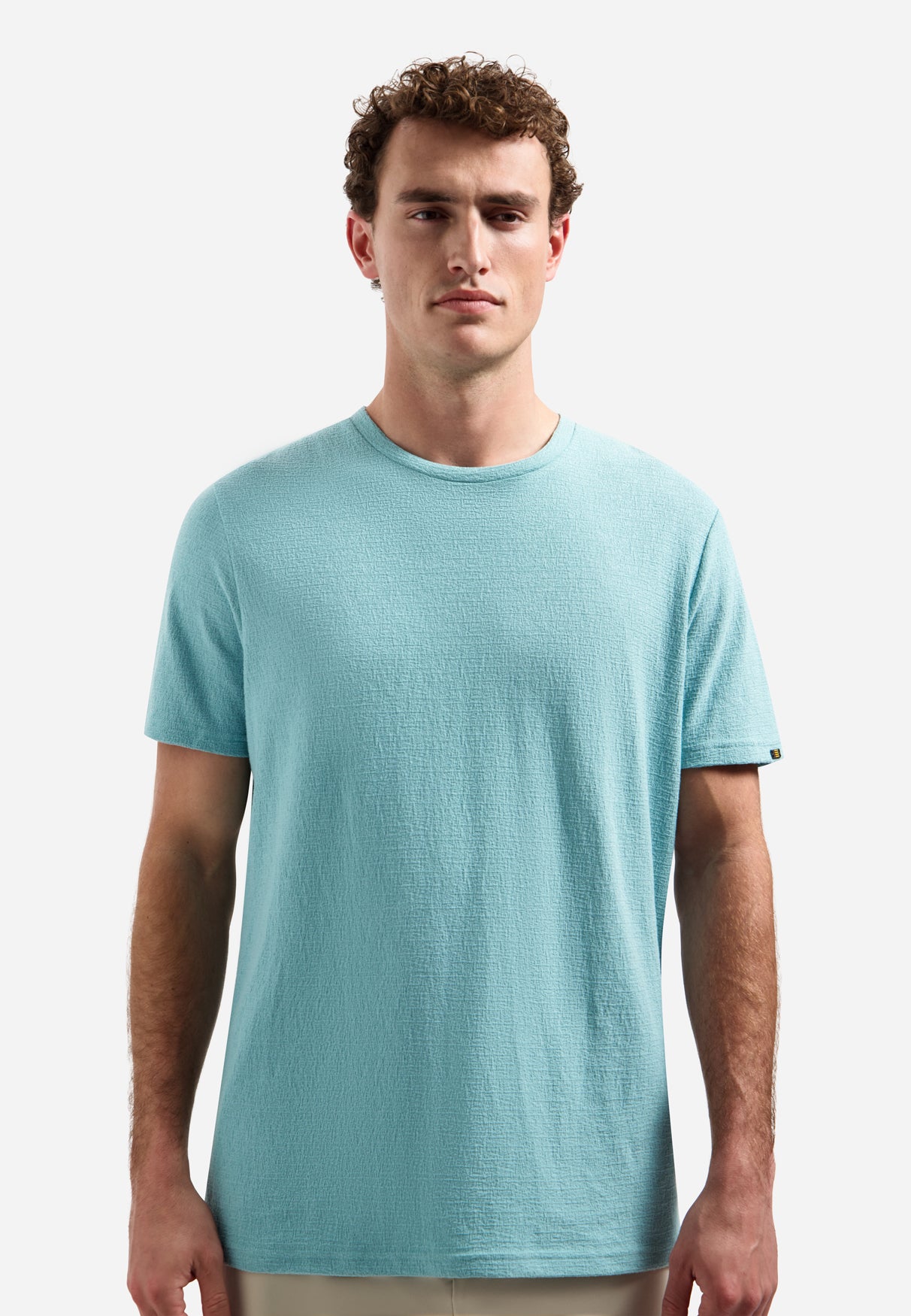 Gestreiftes T-Shirt mit Rundhalsausschnitt und kurzen Ärmeln | White