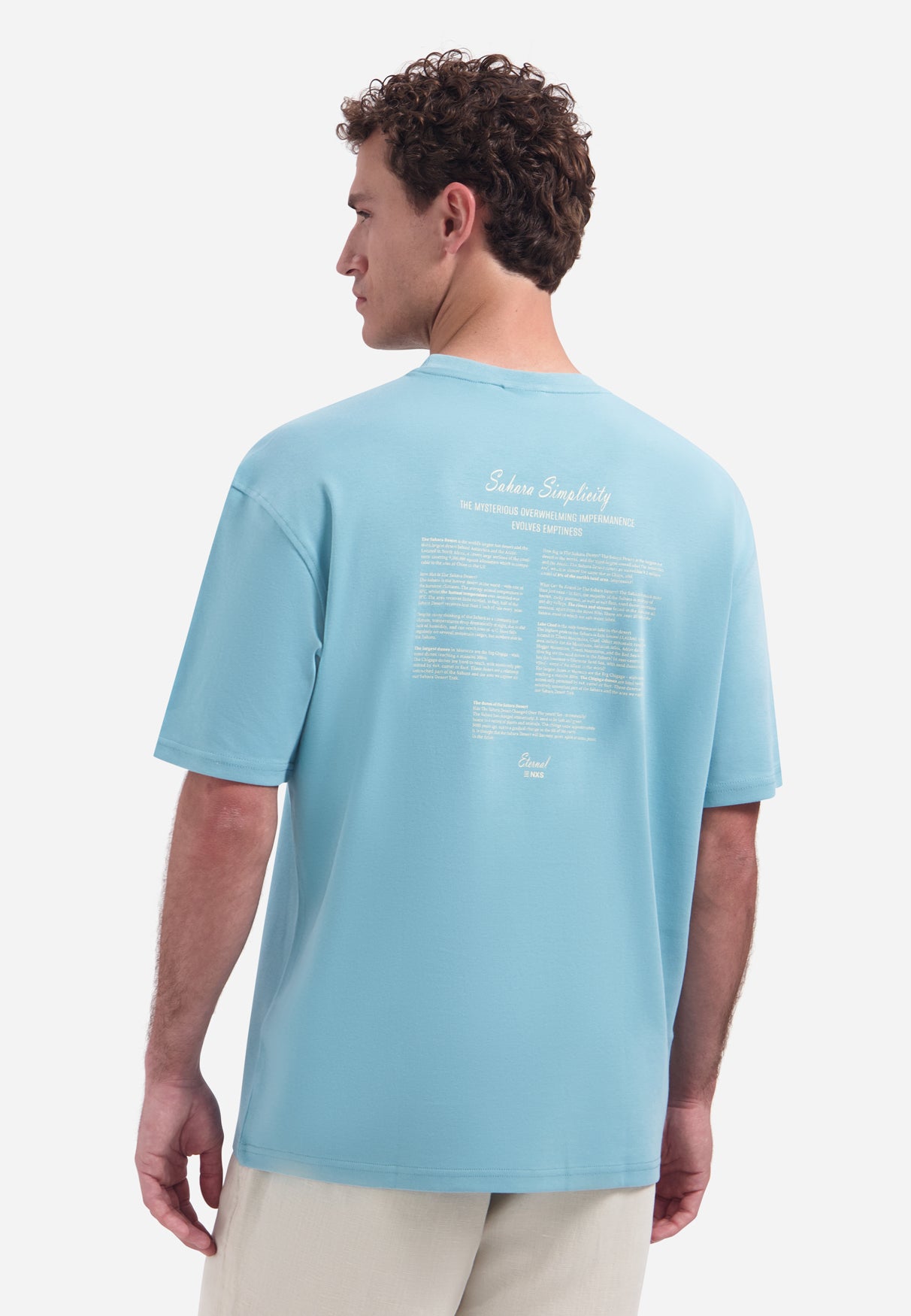 T-Shirt mit Rundhalsausschnitt, kurzen Ärmeln und Aufdruck auf dem Rücken | Seablue