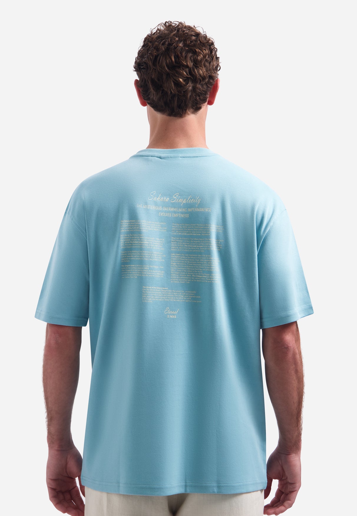 Short-sleeve crewneck T-shirt with back print | Seablue