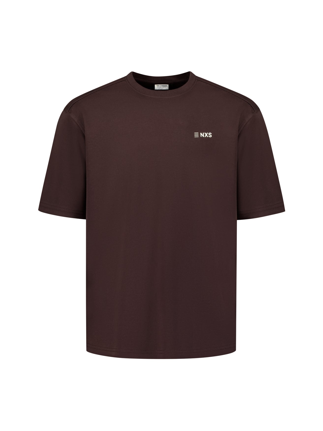 Short-sleeve crewneck T-shirt with back print | Dark Brown