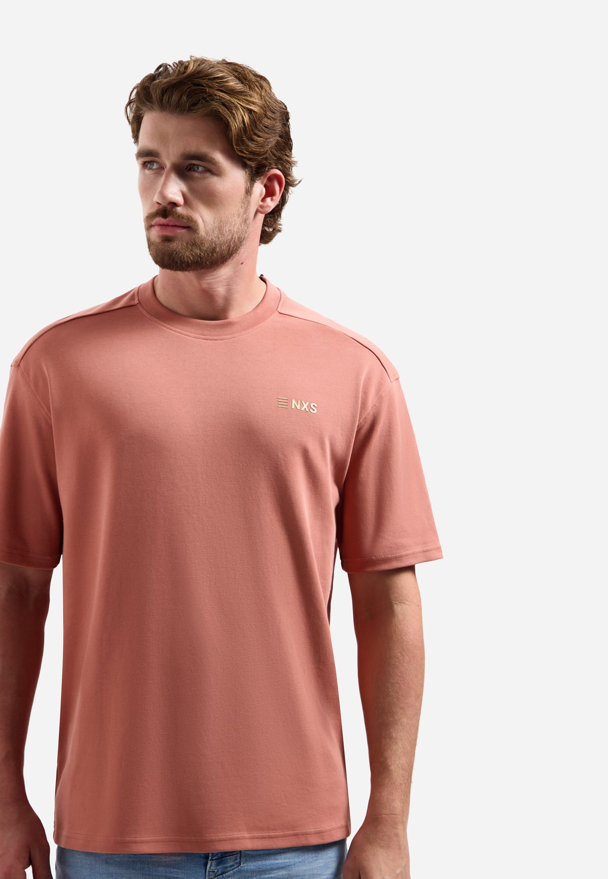 Gestreiftes T-Shirt mit Rundhalsausschnitt und kurzen Ärmeln | White