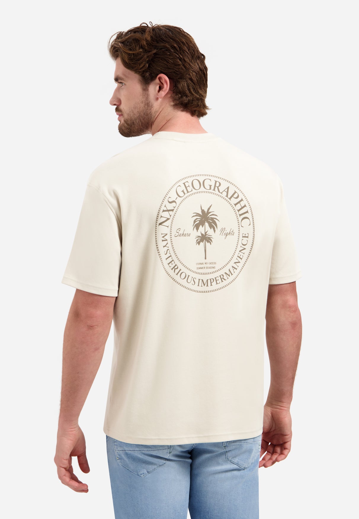 Gestreiftes T-Shirt mit Rundhalsausschnitt und kurzen Ärmeln | White