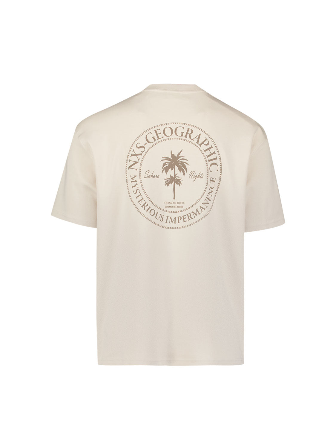 T-Shirt mit Rundhalsausschnitt, kurzen Ärmeln und Aufdruck auf dem Rücken | Stone