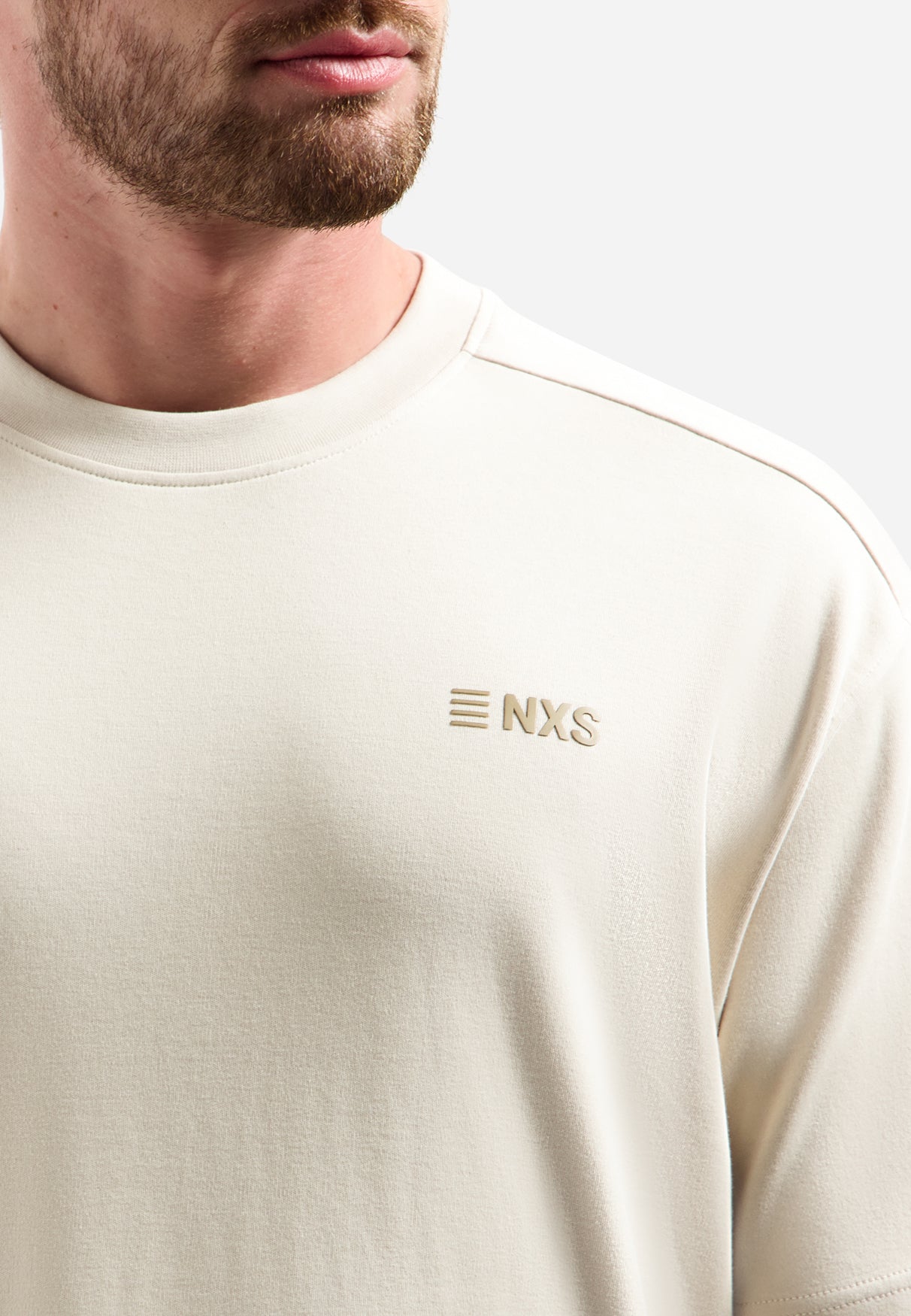 Gestreiftes T-Shirt mit Rundhalsausschnitt und kurzen Ärmeln | White