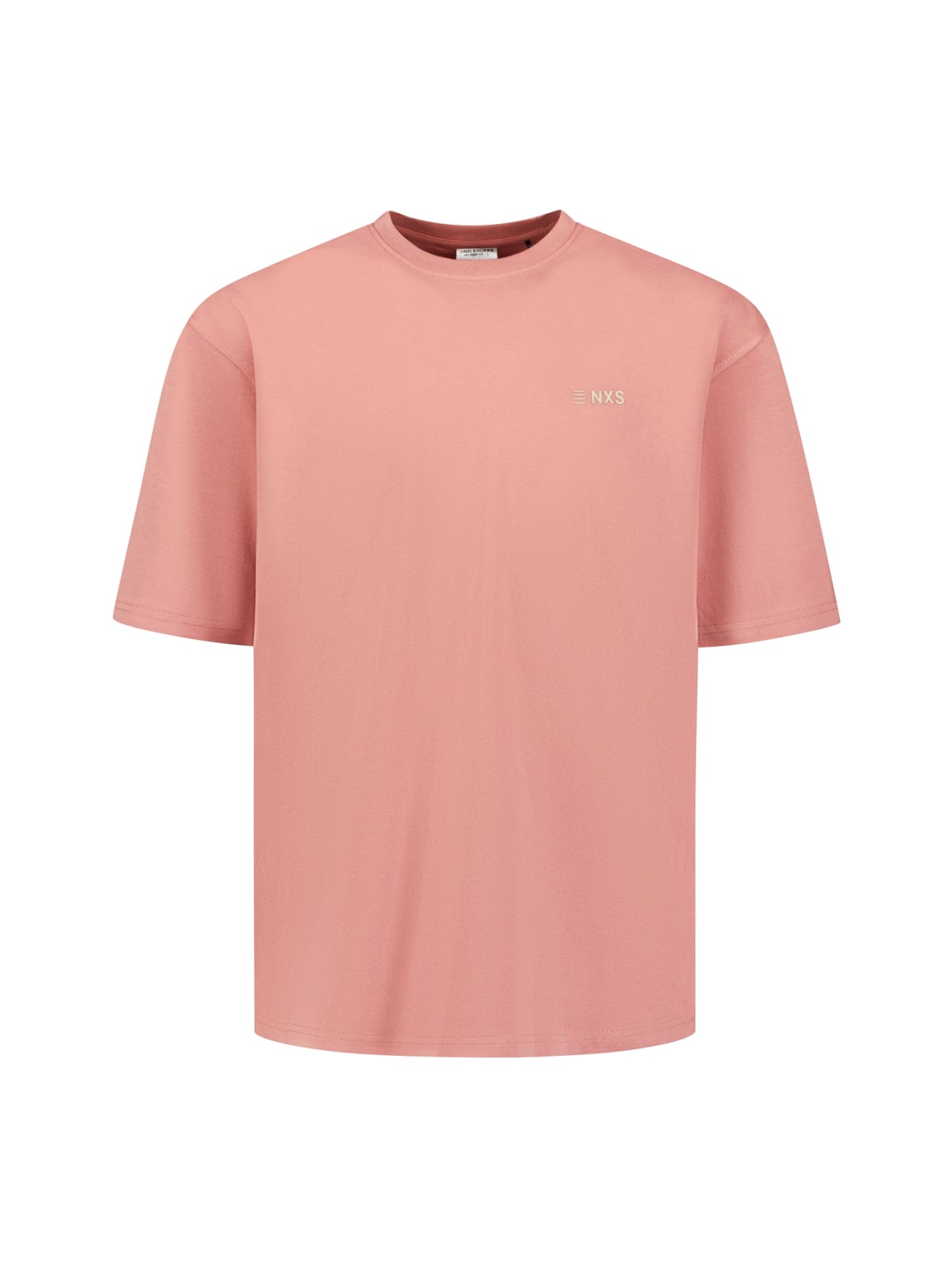 Short-sleeve crewneck T-shirt with back print | Coral