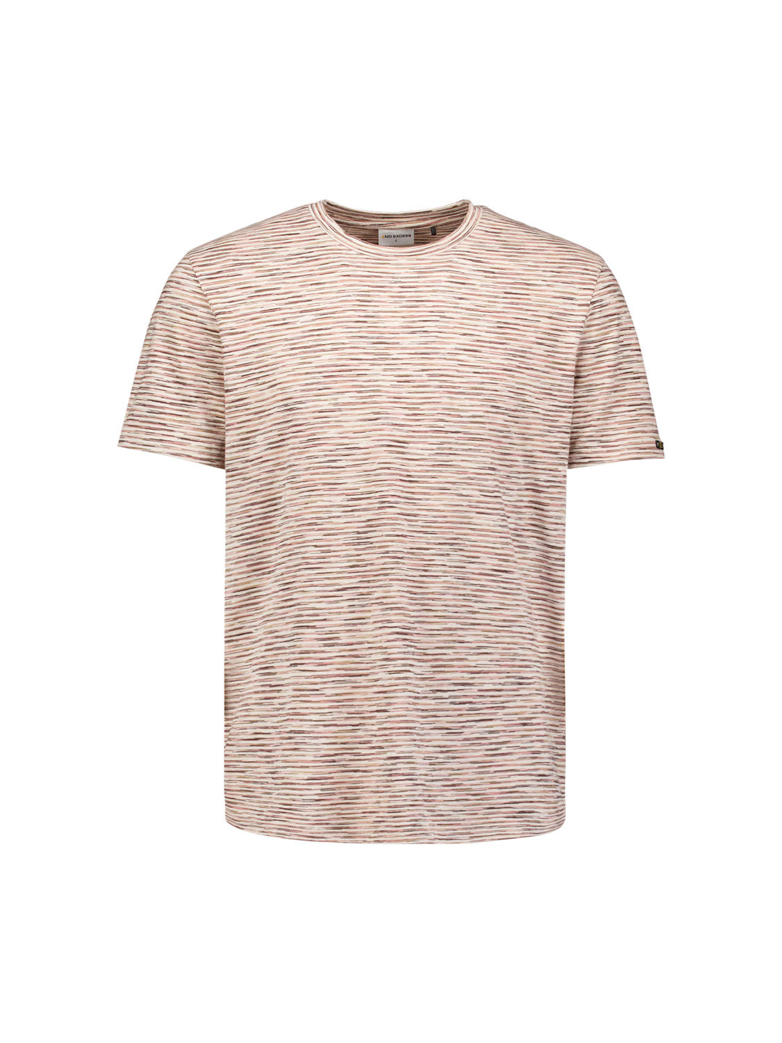Short-sleeve striped crewneck T-shirt | Stone