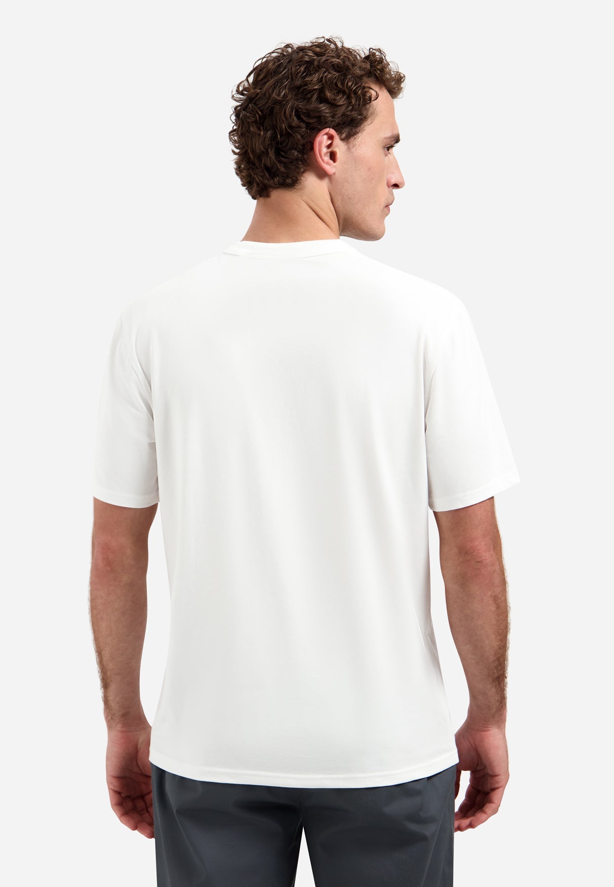 Short-sleeve crewneck T-shirt with print | White