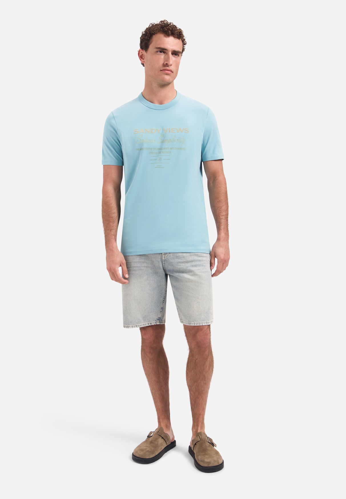 T-Shirt mit Rundhalsausschnitt und kurzen Ärmeln mit Aufdruck | Seablue