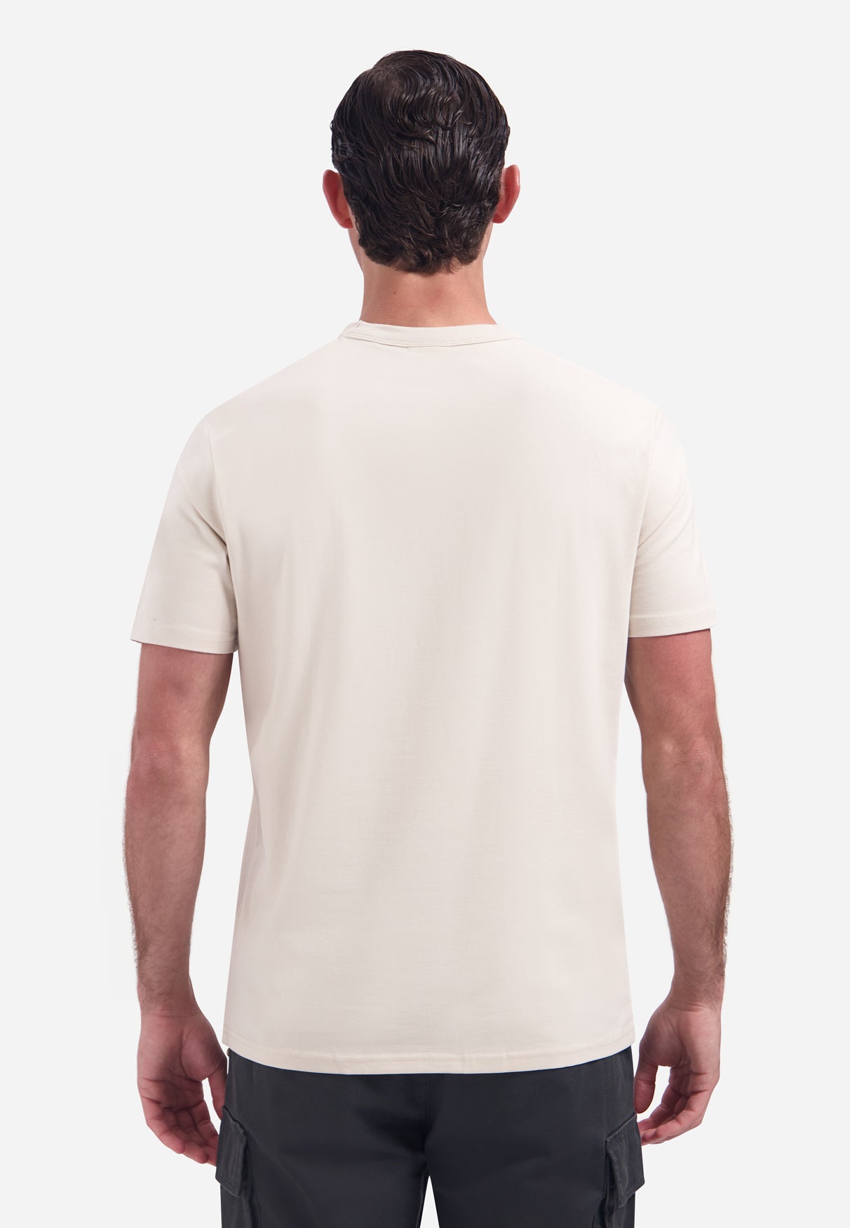 T-Shirt mit Rundhalsausschnitt, kurzen Ärmeln und Aufdruck | Stone