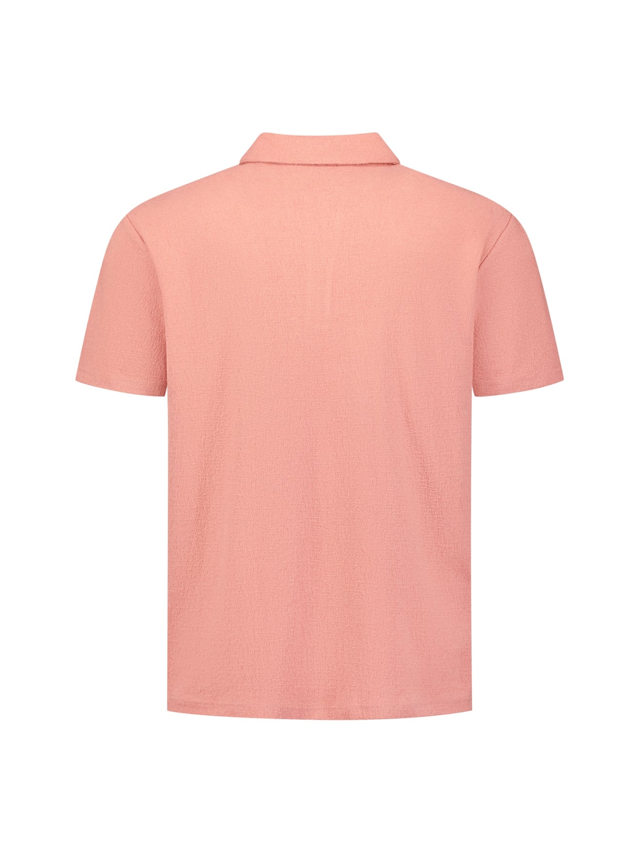 Kurzärmeliges Polo mit V-Ausschnitt und Reißverschluss | Coral