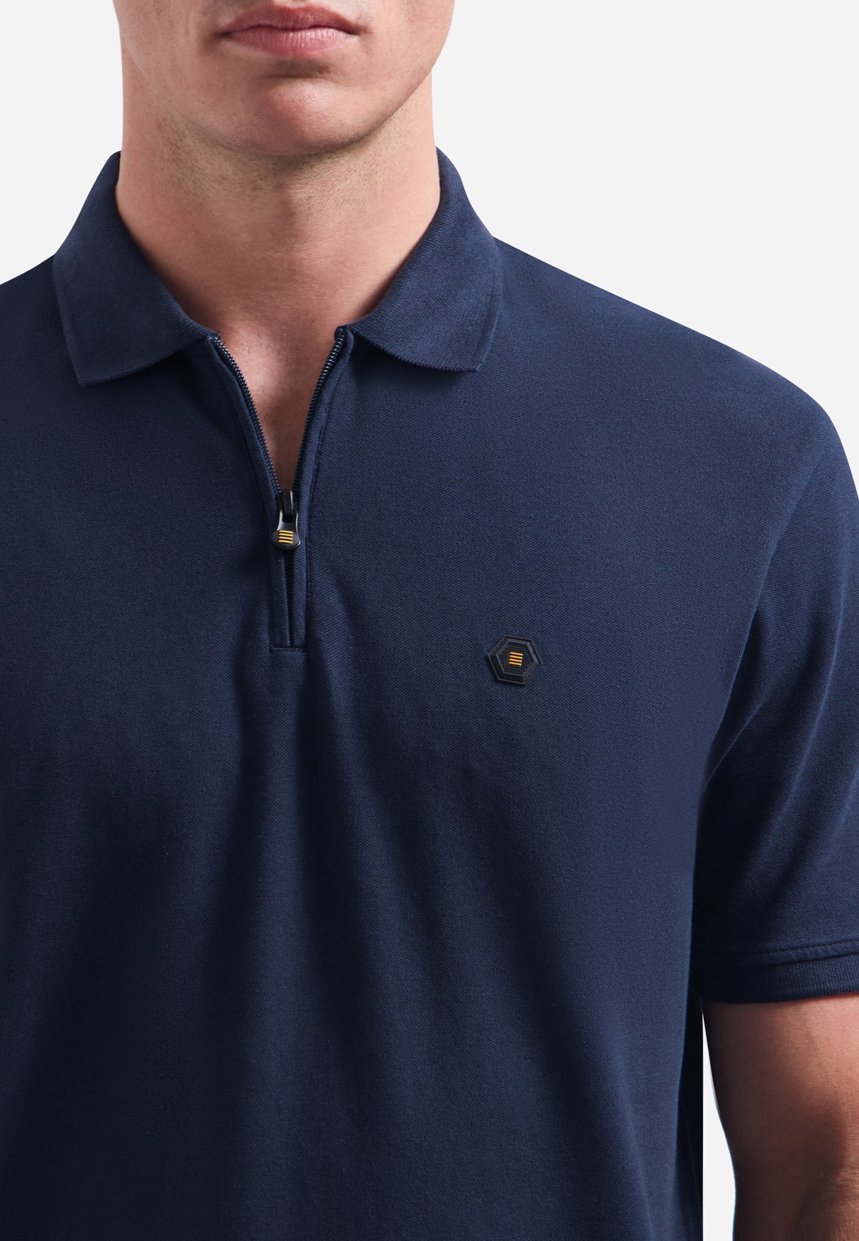 Polohemd mit halbem Reißverschluss und kurzen Ärmeln | Night
