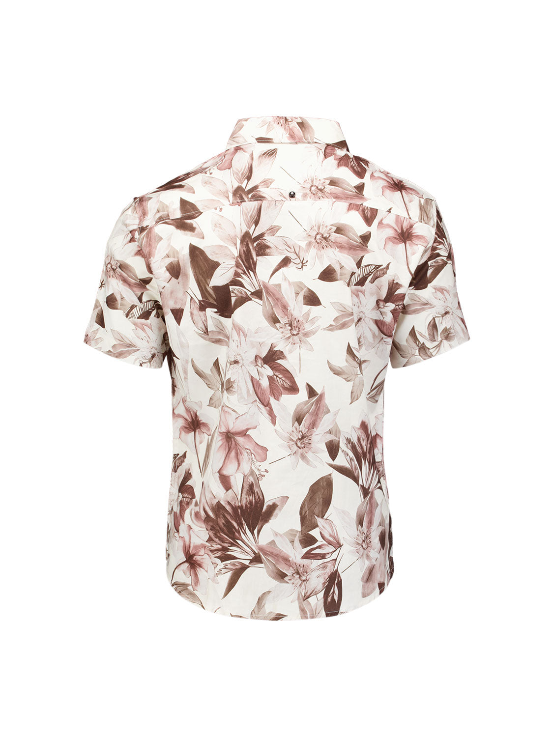 Short-sleeve shirt with a floral print | Coral