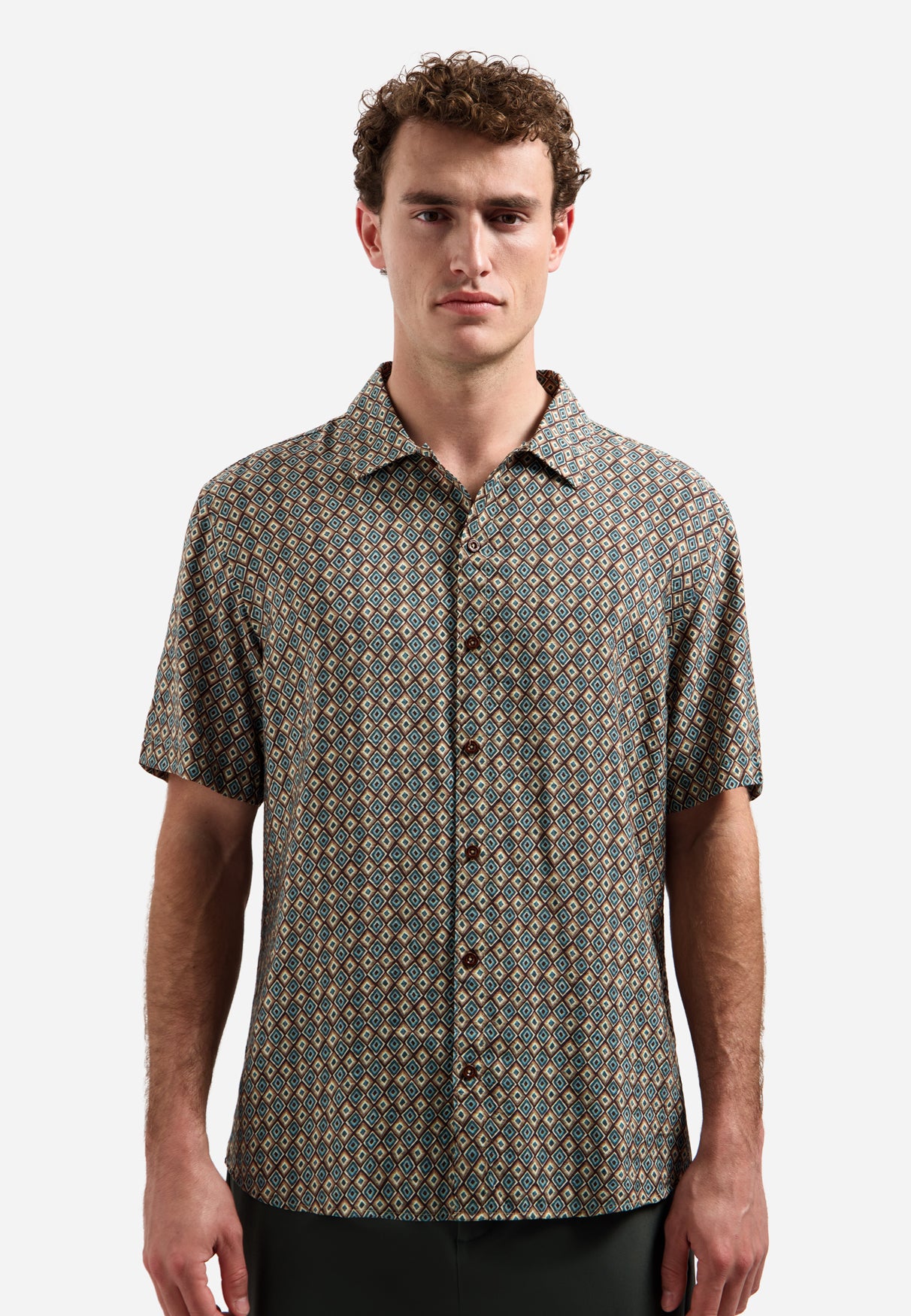 Kurzarm-Shirt mit Allover-Druck | Seablue