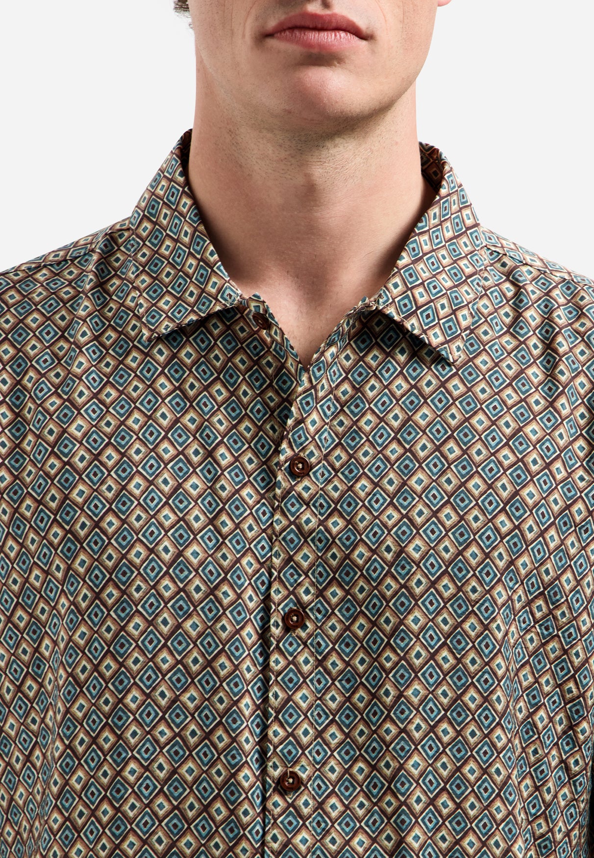 Kurzarm-Shirt mit Allover-Druck | Seablue