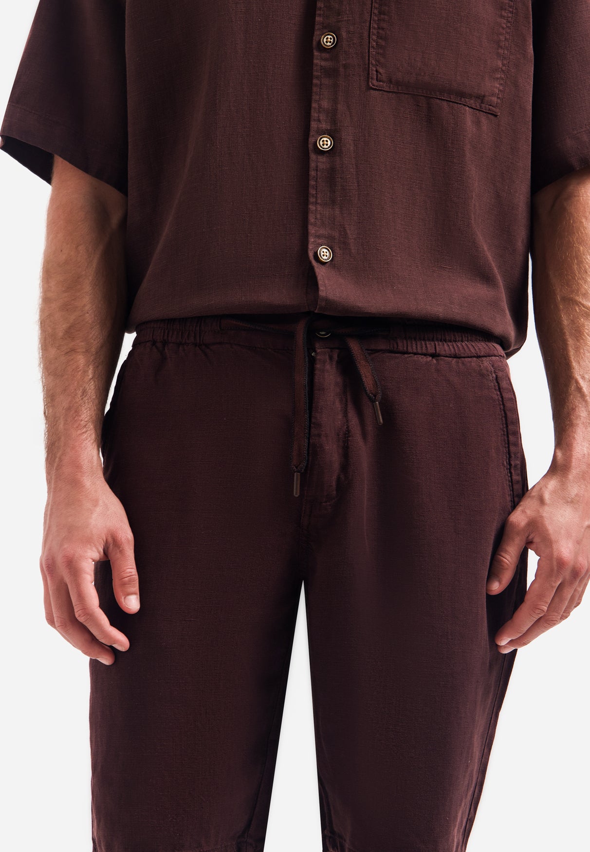Chino-Shorts mit Kordelzug | Dunkelbraun