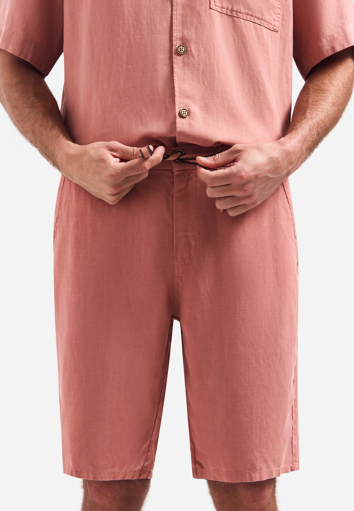 Chino-Shorts mit Kordelzug | Koralle