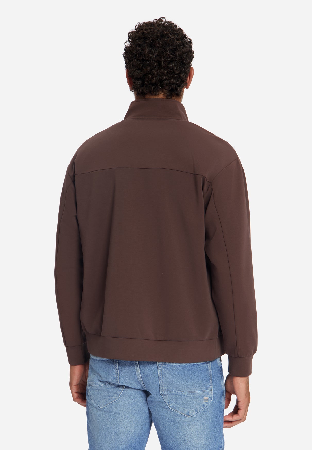 Zip-Up Sweat Jacket | Dark Brown