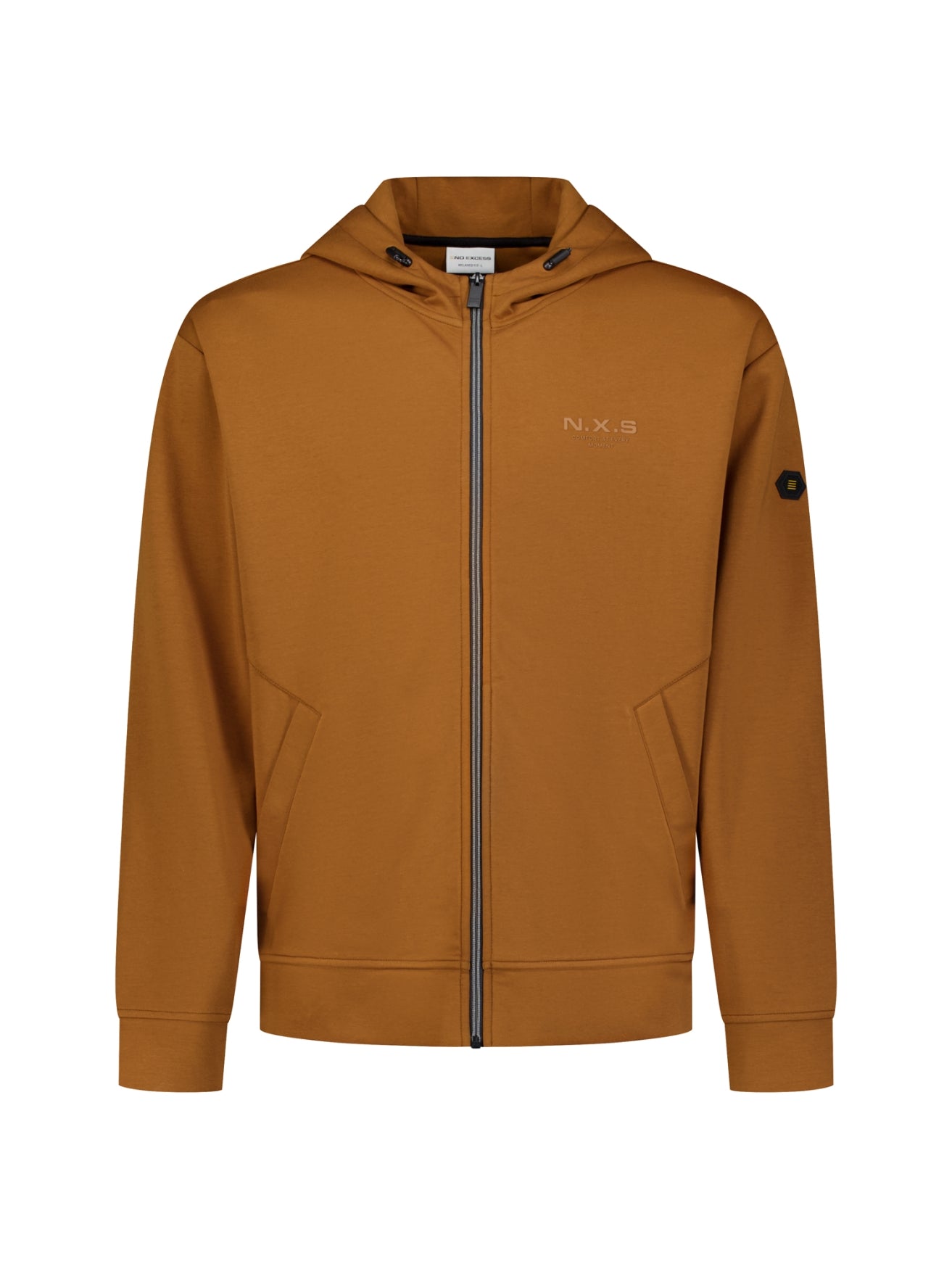 Kapuzen-Sweatjacke mit Reißverschluss | Caramel