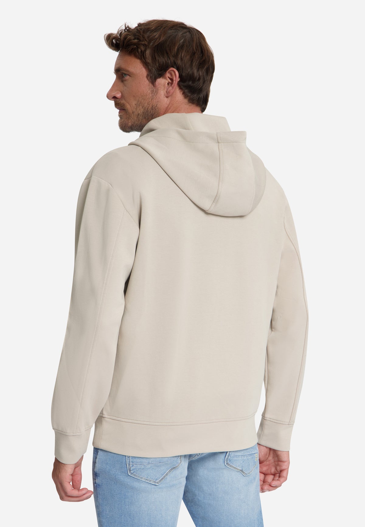 Hooded Zip-Up Sweater | Cement