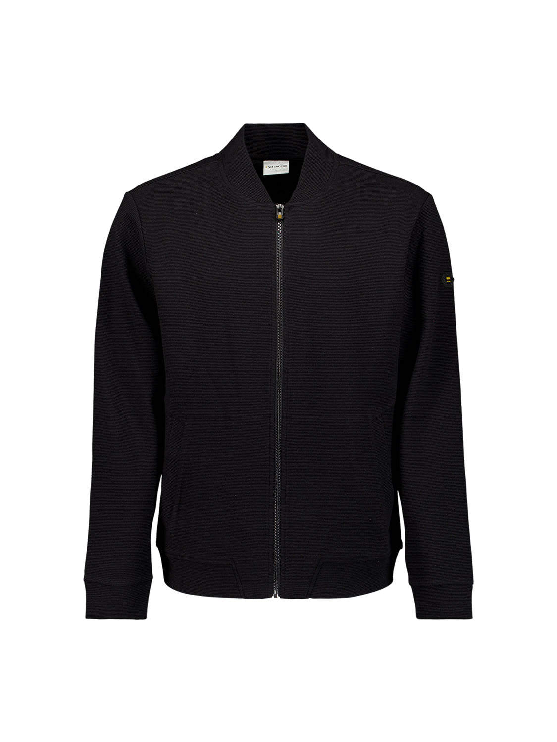 Textured Zip-Up Sweater | Black