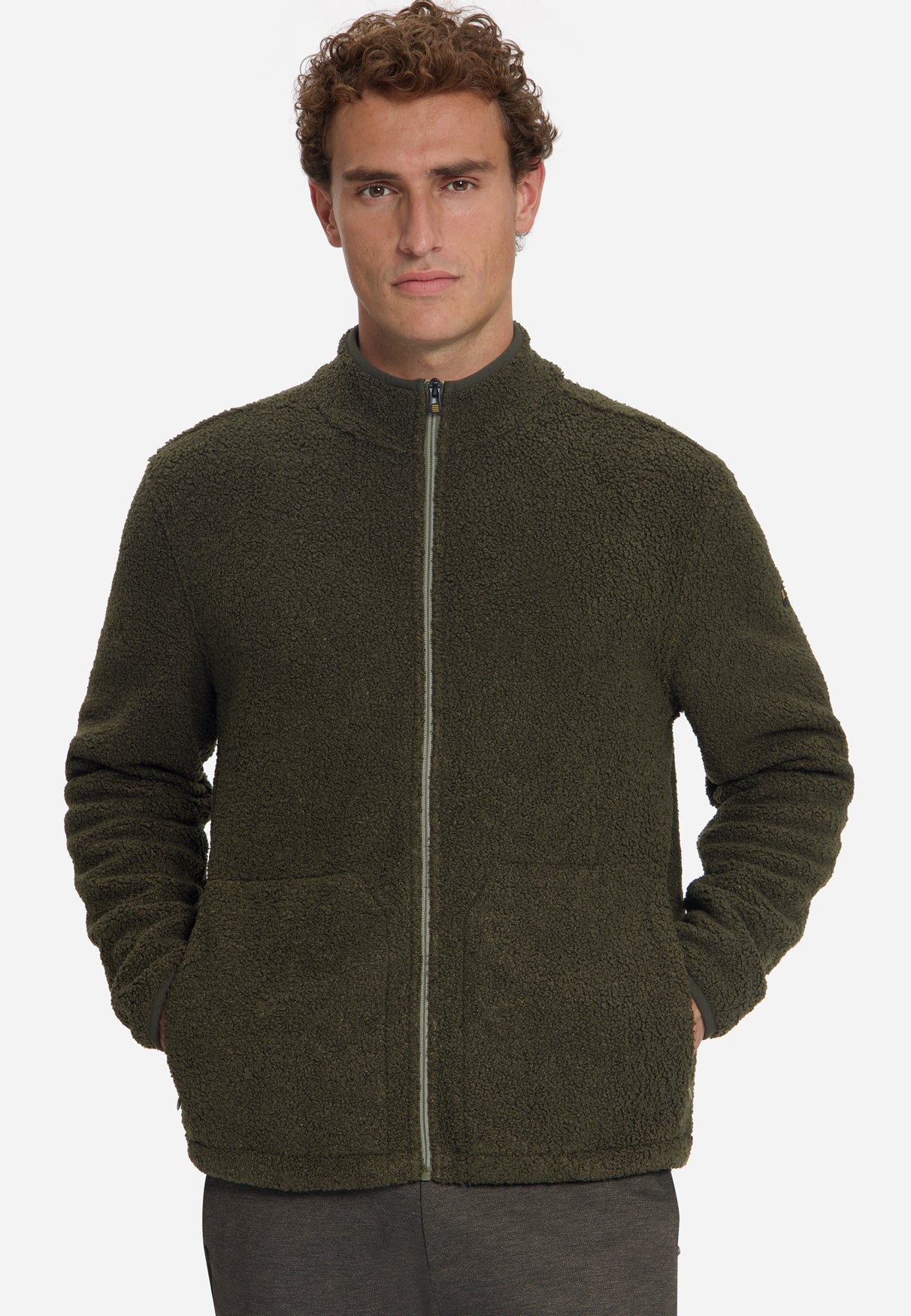 Teddy-Sweater mit Reißverschluss | Moss