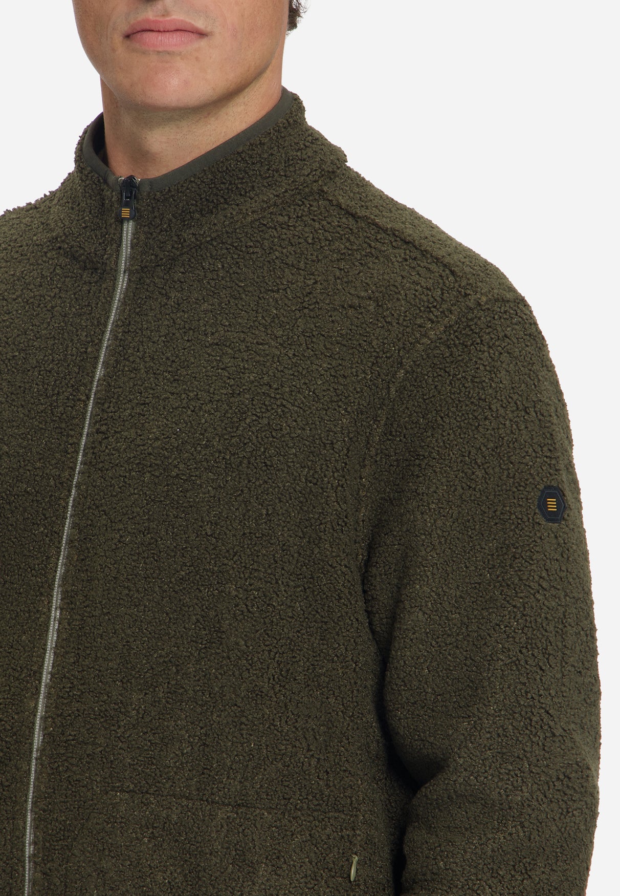 Teddy-Sweater mit Reißverschluss | Moss