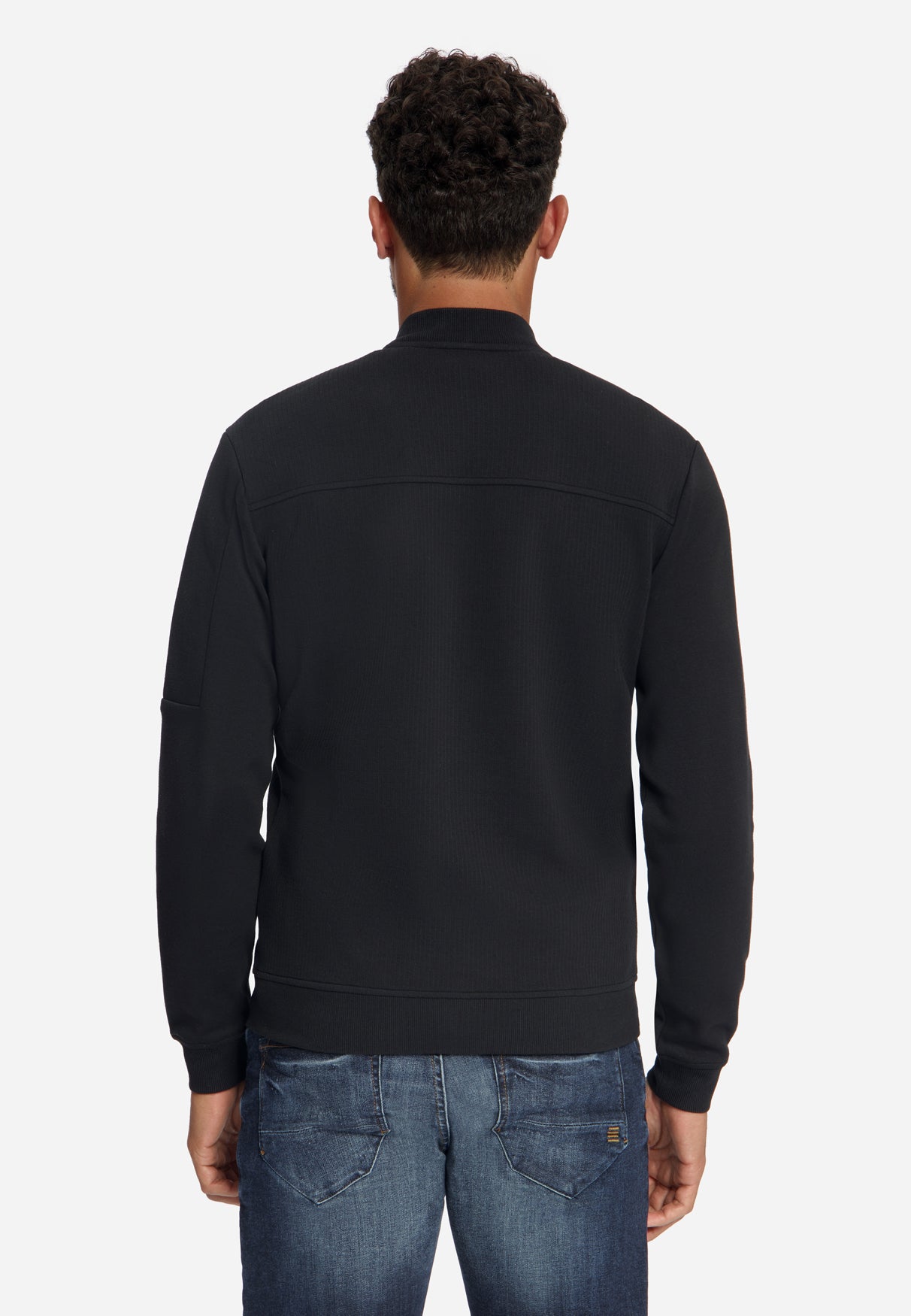 Jacquard-Bomber-Sweater | Black