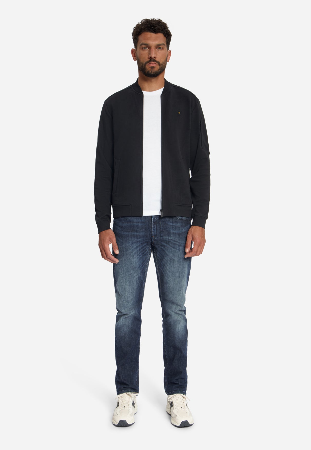 Jacquard-Bomber-Sweater | Black