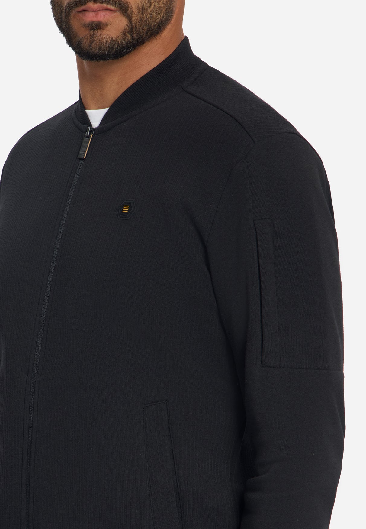 Jacquard-Bomber-Sweater | Black