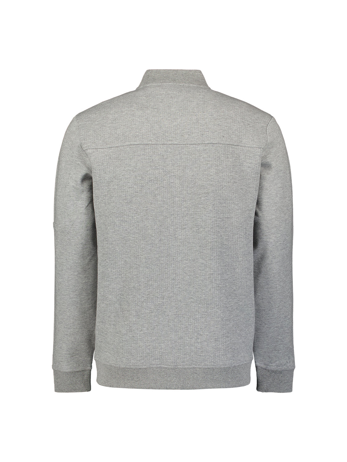 Jacquard-Bomber-Sweater | Grey Melange