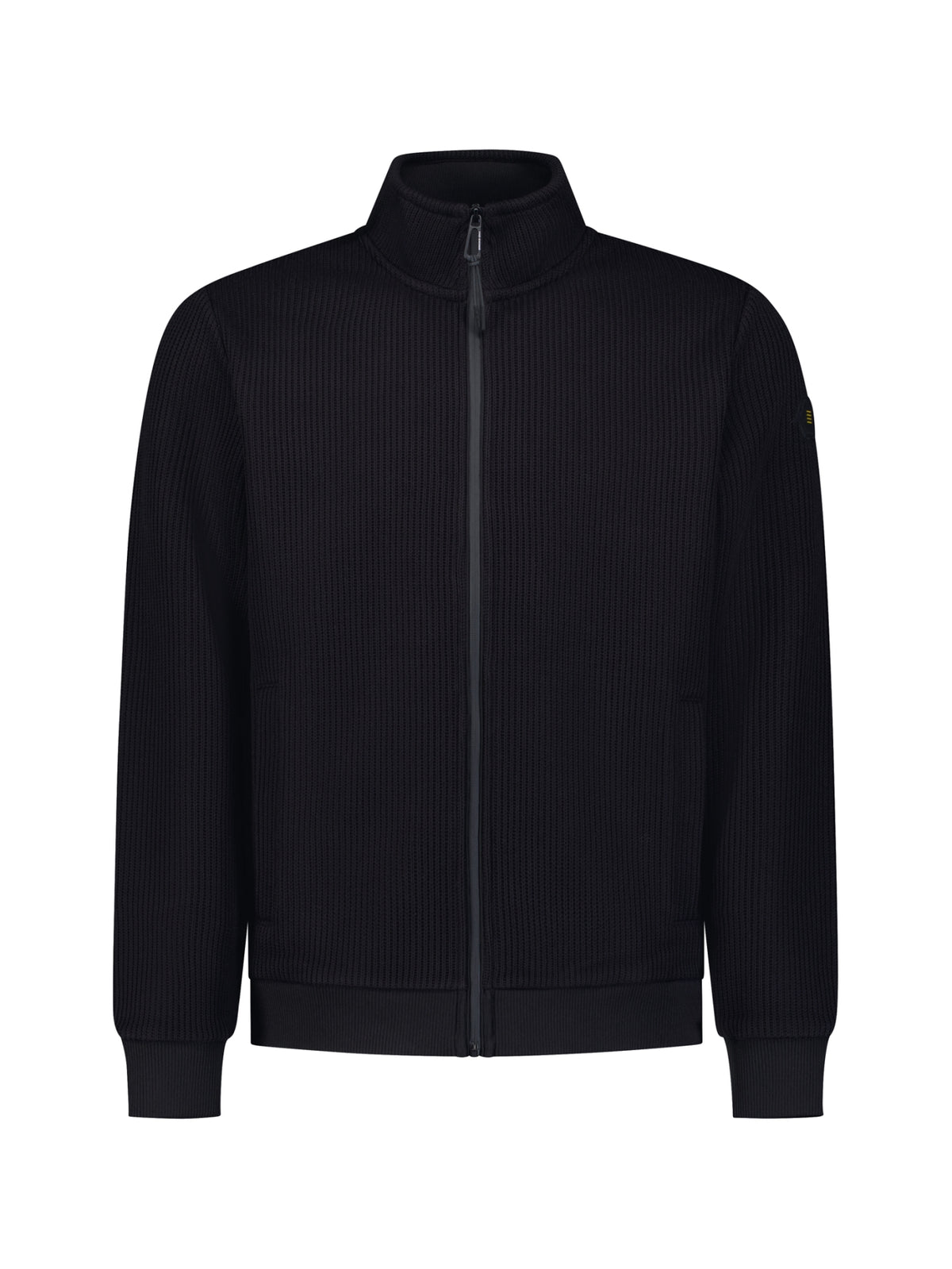 Ribbed Zip-Up Sweater | Black