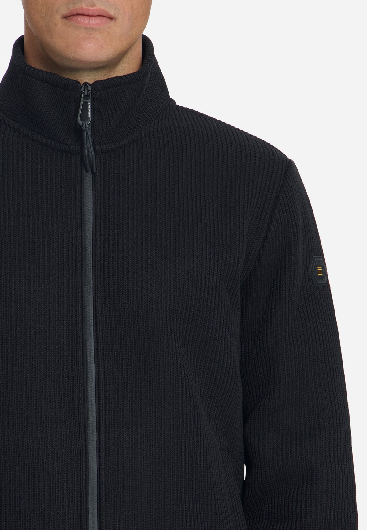 Ribbed Zip-Up Sweater | Black