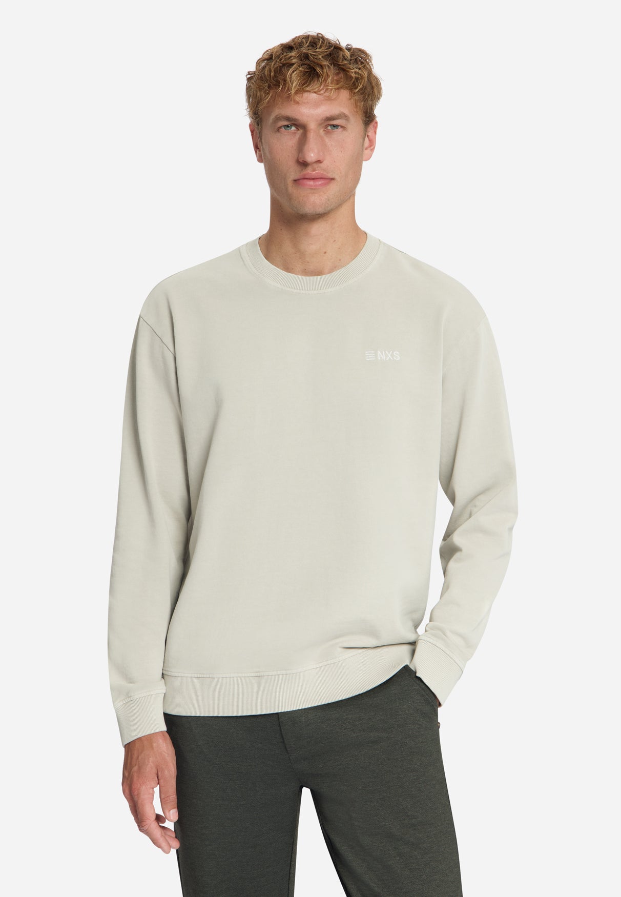 Sweatshirt mit Rundhalsausschnitt | Cement