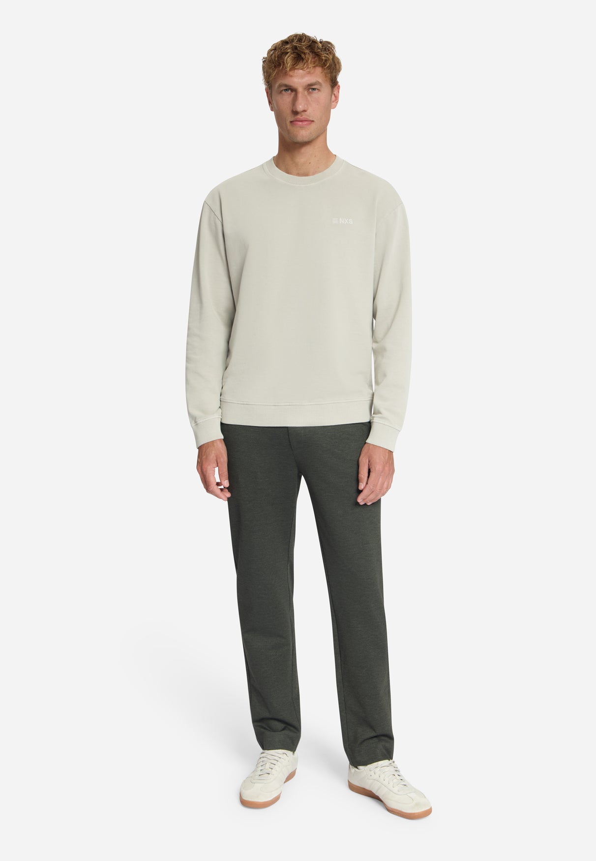 Sweatshirt mit Rundhalsausschnitt | Cement