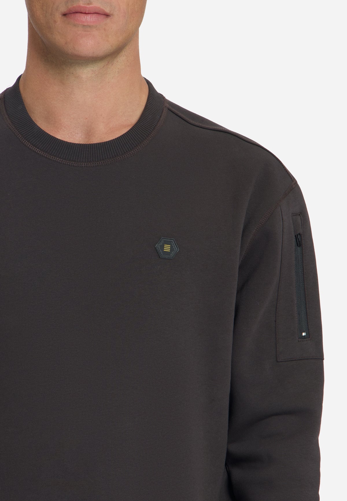 Sweatshirt mit Rundhalsausschnitt | Dark Brown