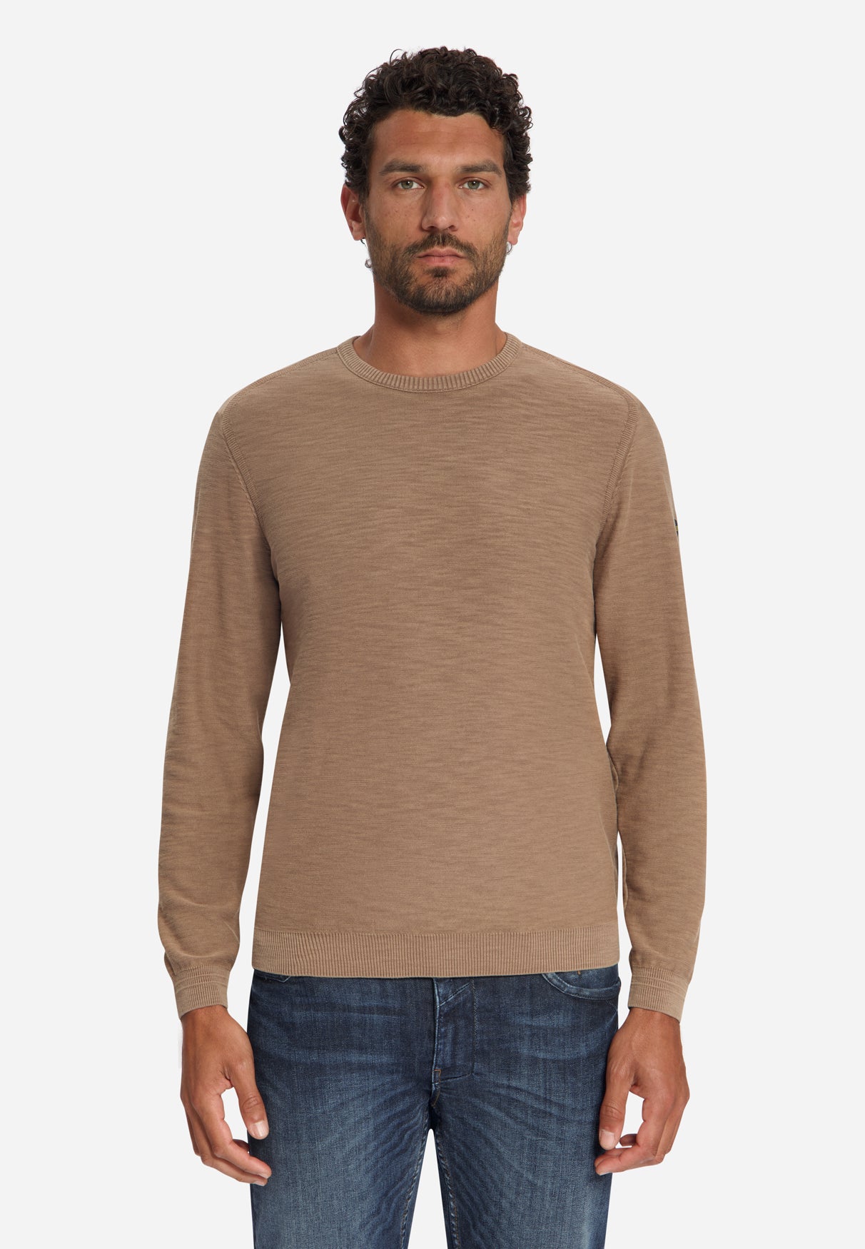 Slub Strickpullover | Light Brown