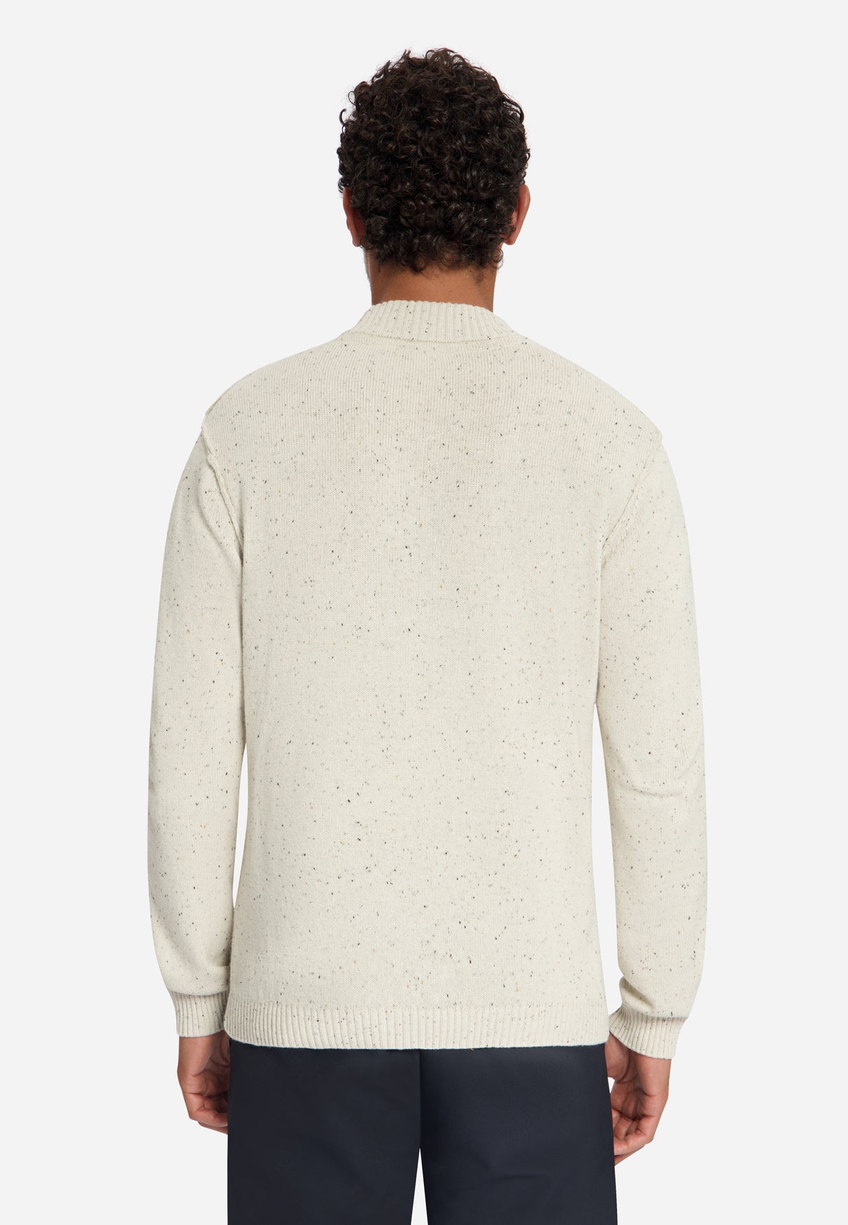 Tweed-Look Strickpullover | Stone