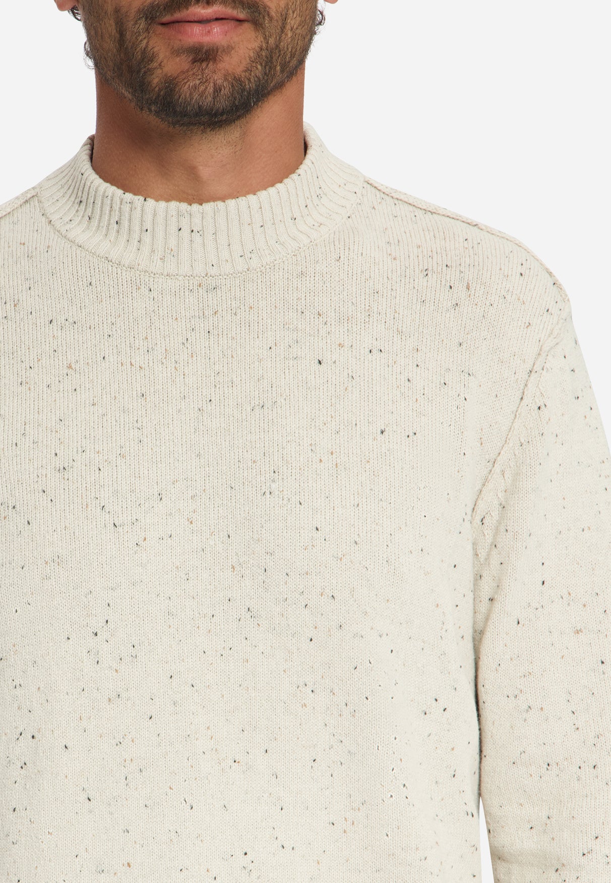 Tweed-Look Strickpullover | Stone