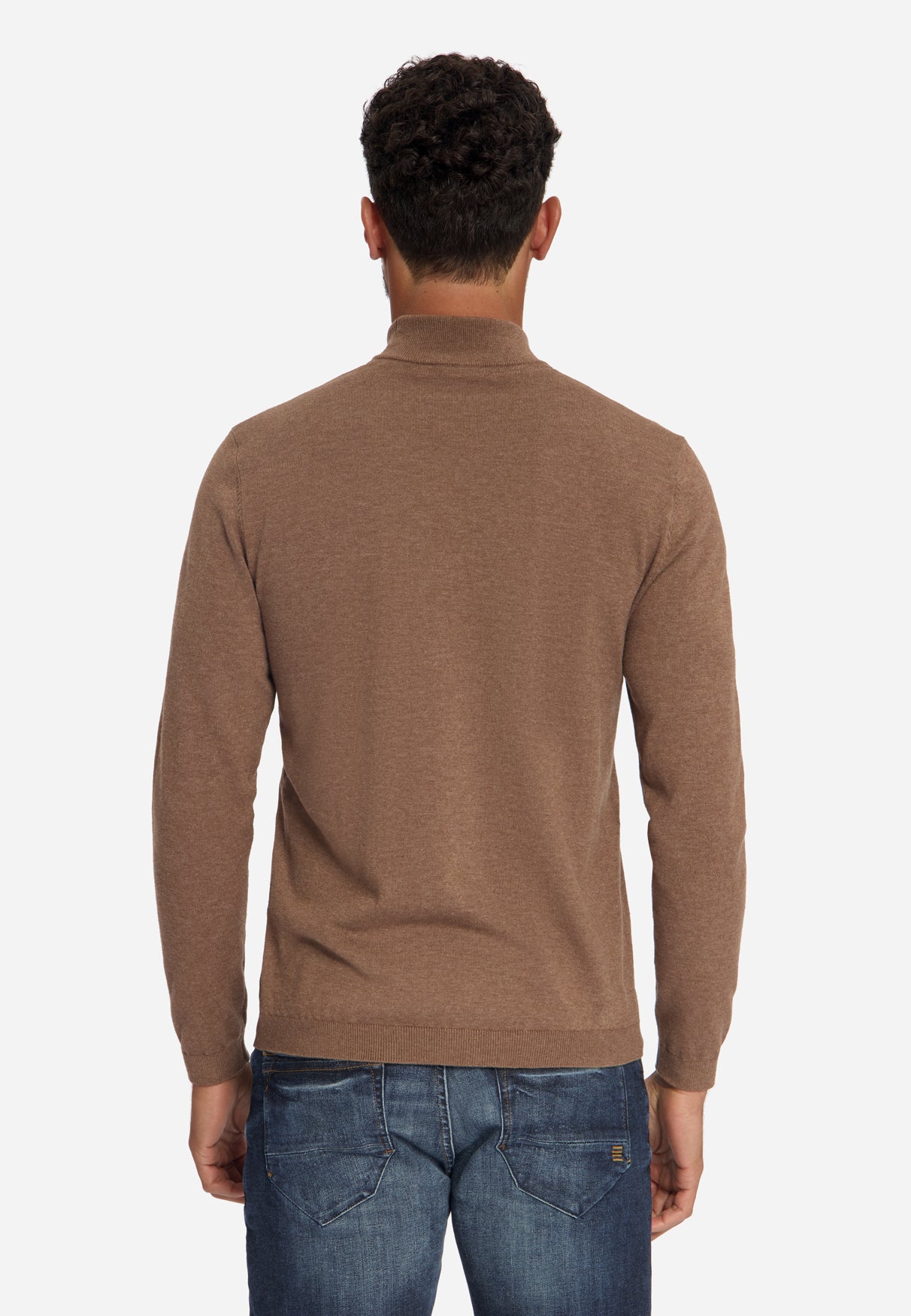 Fine Knit Turtleneck Jumper | Light Brown