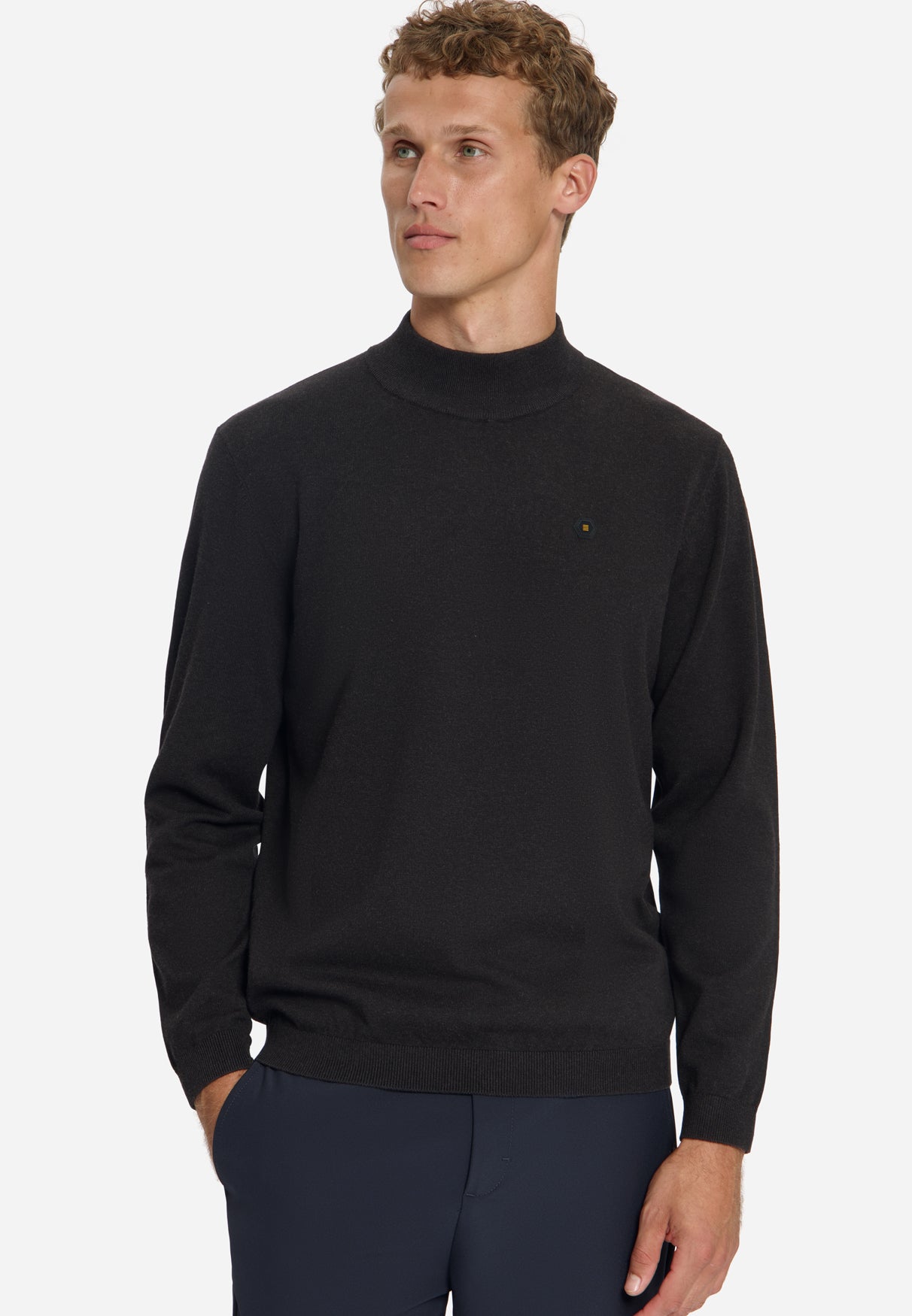 Feinstrick-Rollkragenpullover | Dunkelbraun