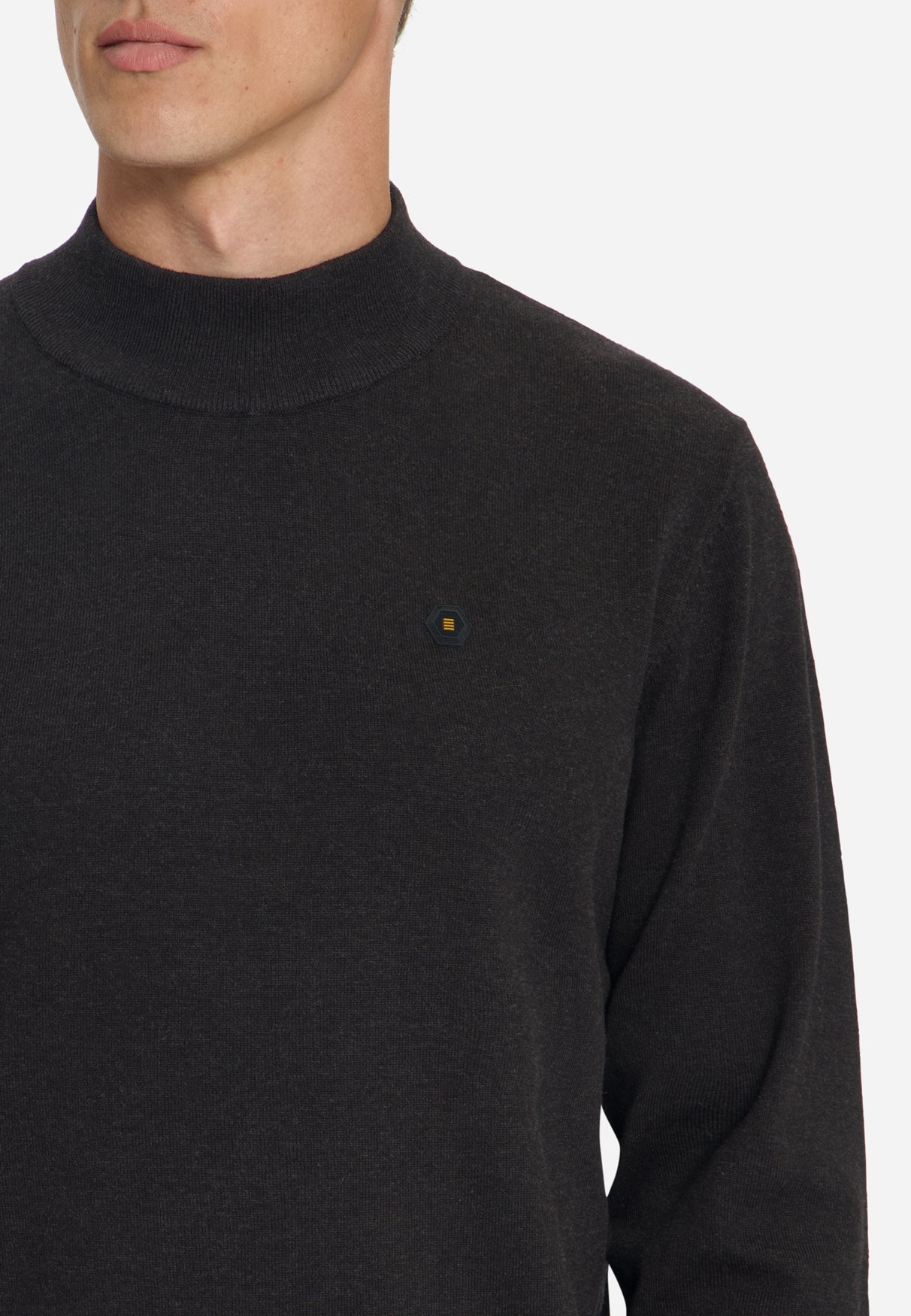 Feinstrick-Rollkragenpullover | Dunkelbraun