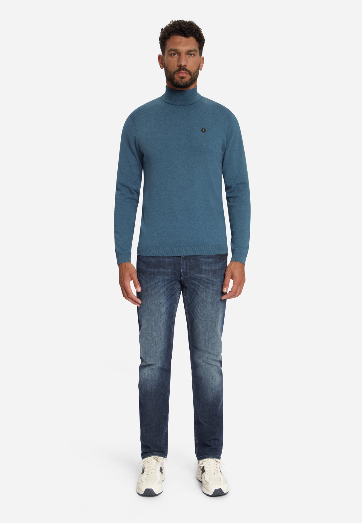 Fine Knit Turtleneck Jumper | Shadow Blue