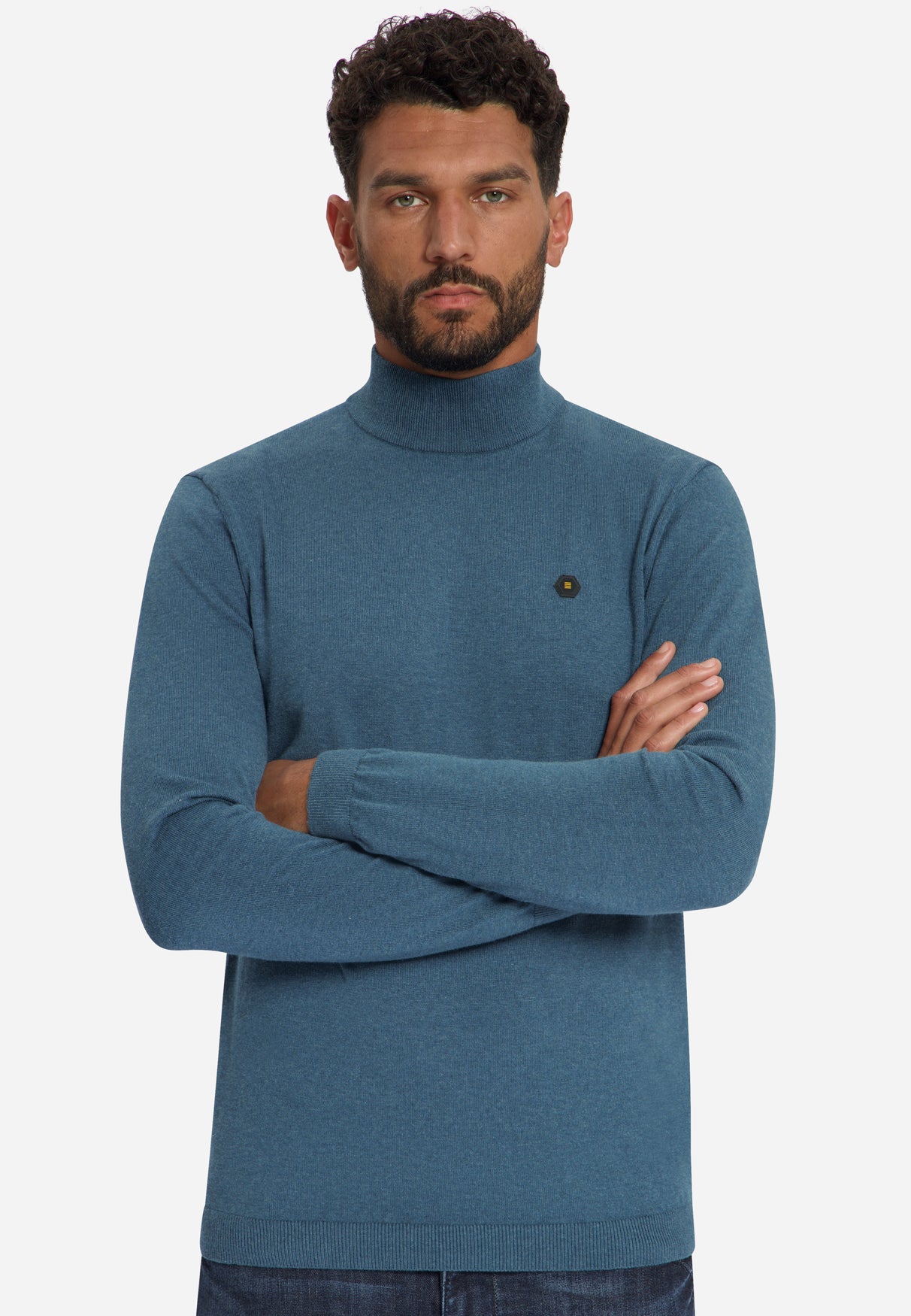 Feinstrick-Rollkragenpullover | shadow blue